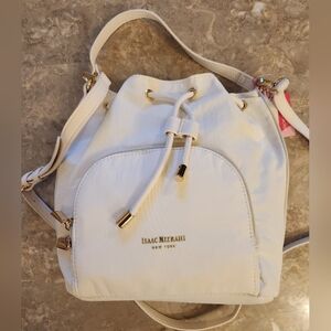 ISAAC MIZRAHI Gold Hardware White Purse